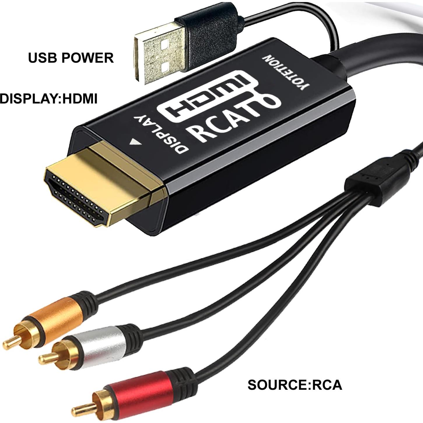 Convertidor RCA a HDMI YOTETION 3RCA a HDMI 1080P 10FT