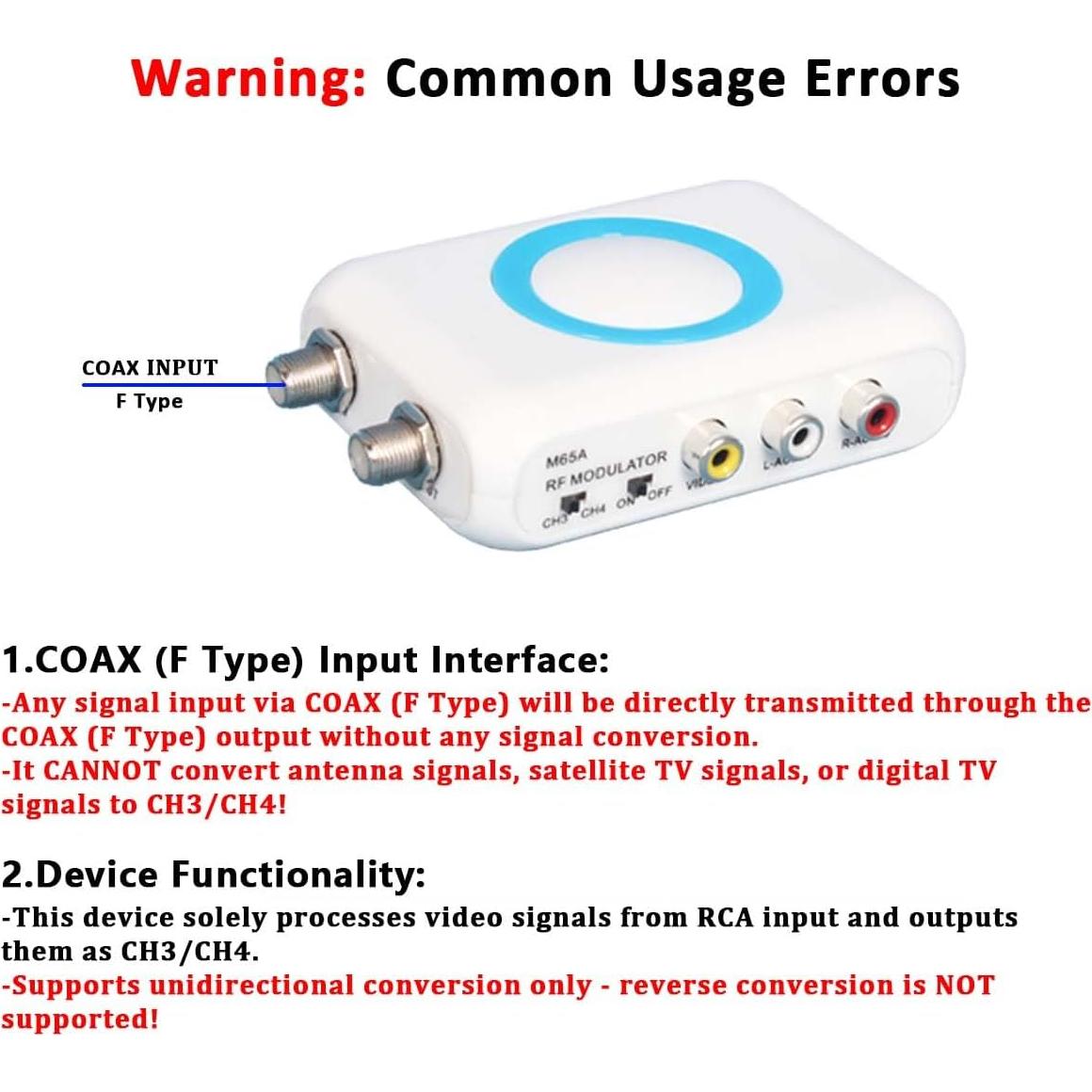 Modulador RF AoeSpy RCA a Coaxial CVBS para Consolas y TV