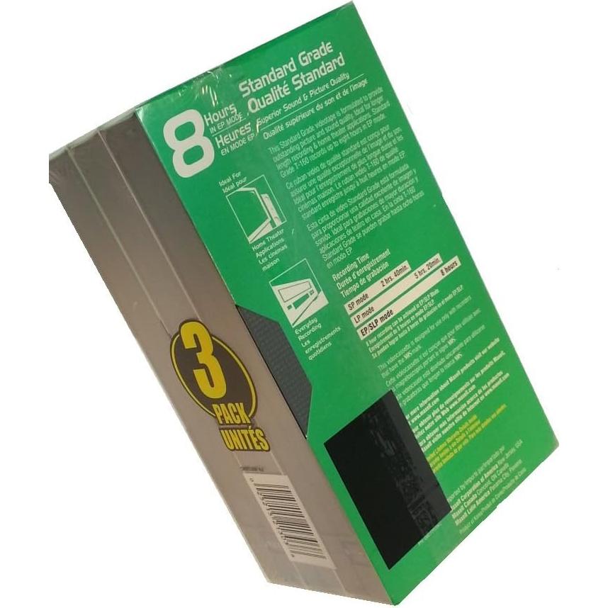 Cintas de Video Maxell T160 Grado Estándar - Paquete de 3
