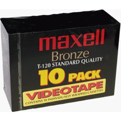 Cintas de video Maxell Bronze T-120 (Paquete de 10)