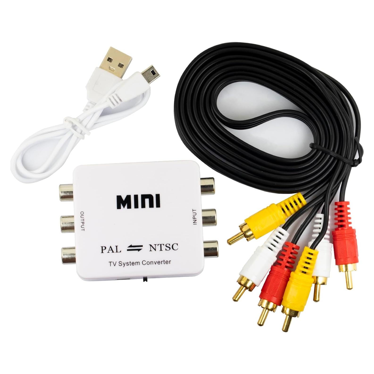 Convertidor NTSC a PAL Risingsaplings con 2 Cables RCA