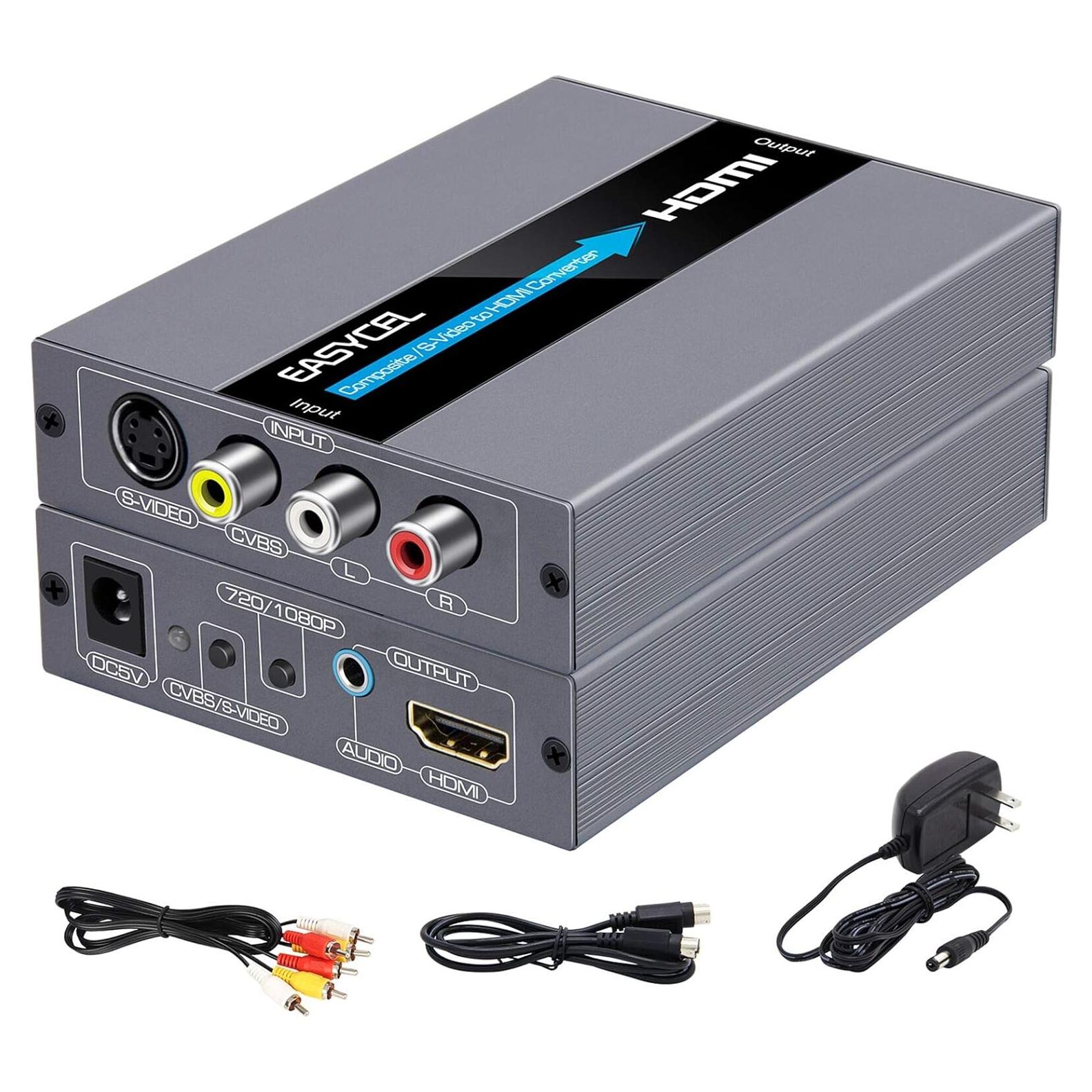 Convertidor RCA S-Video a HDMI EASYCEL 720P/1080P