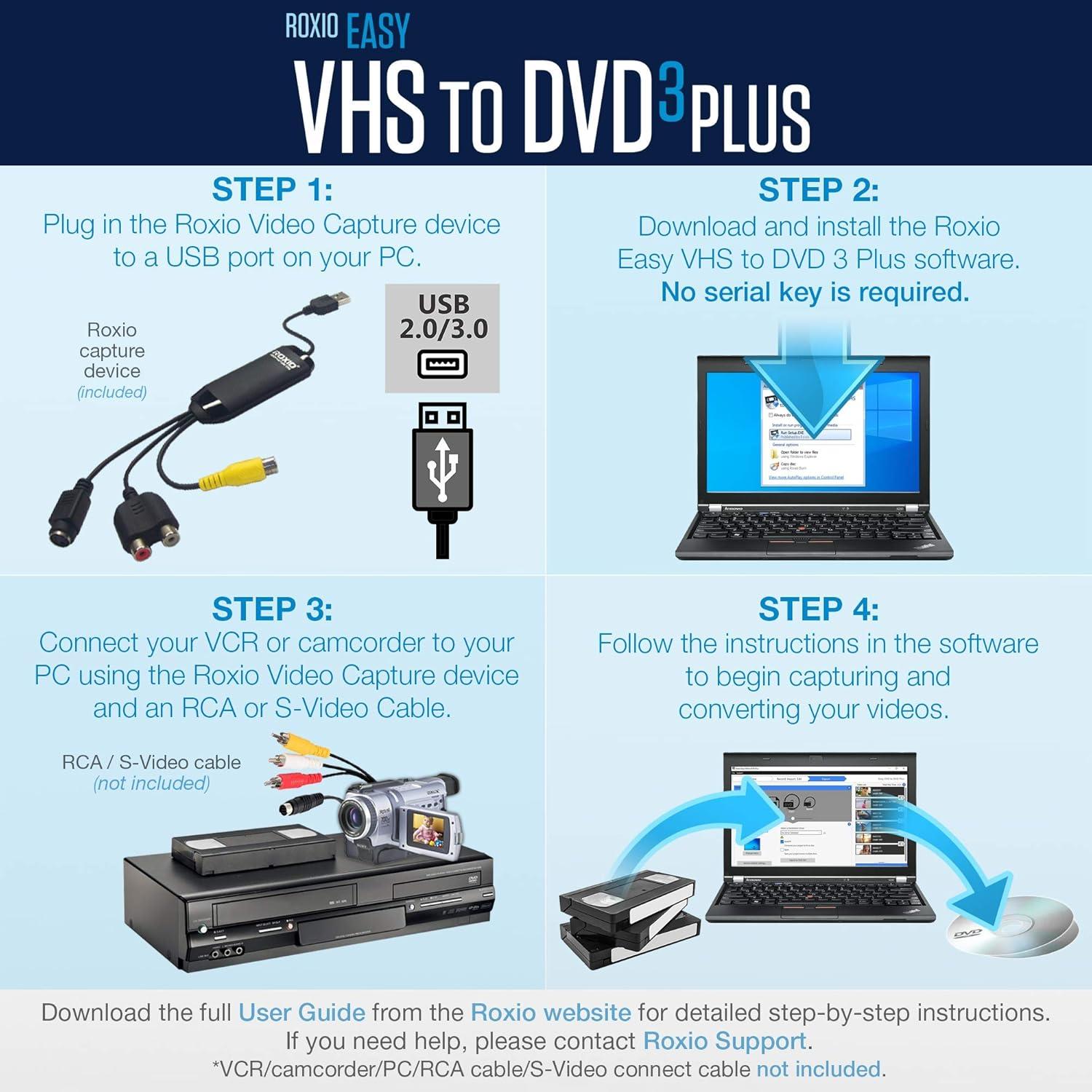 Roxio Easy VHS a DVD 3 Plus - Conversor de VHS a DVD Windows