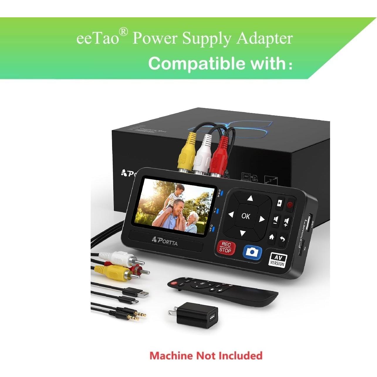 Adaptador USB-C 5V 1A eeTao para VHS a Digital Portta CHR101