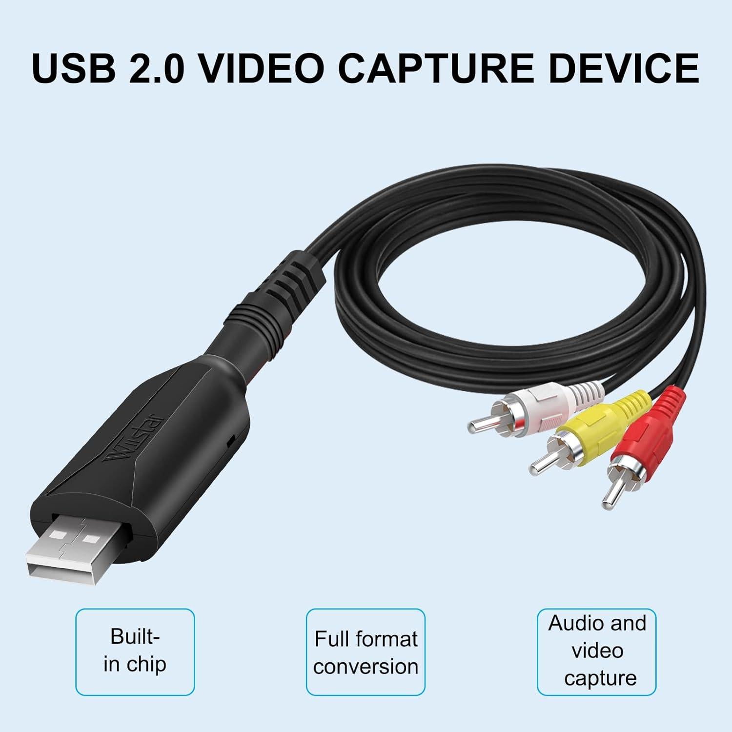 Adaptador de Captura de Video USB 2.0 HDSUNWSTD para VHS a DVD