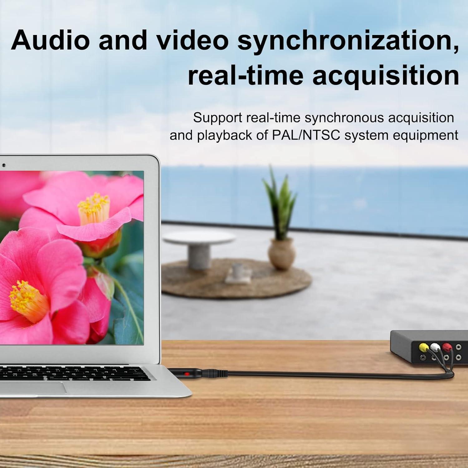 Adaptador de Captura de Video USB 2.0 HDSUNWSTD para VHS a DVD