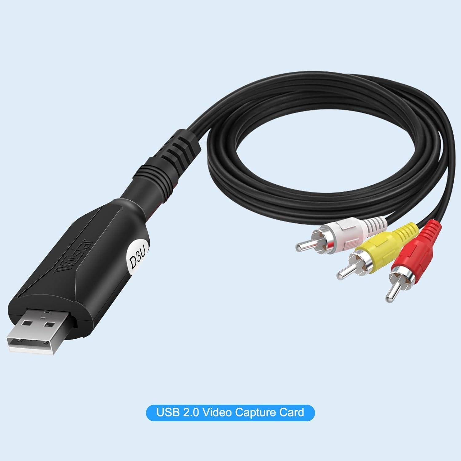 Adaptador de Captura de Video USB 2.0 HDSUNWSTD para VHS a DVD