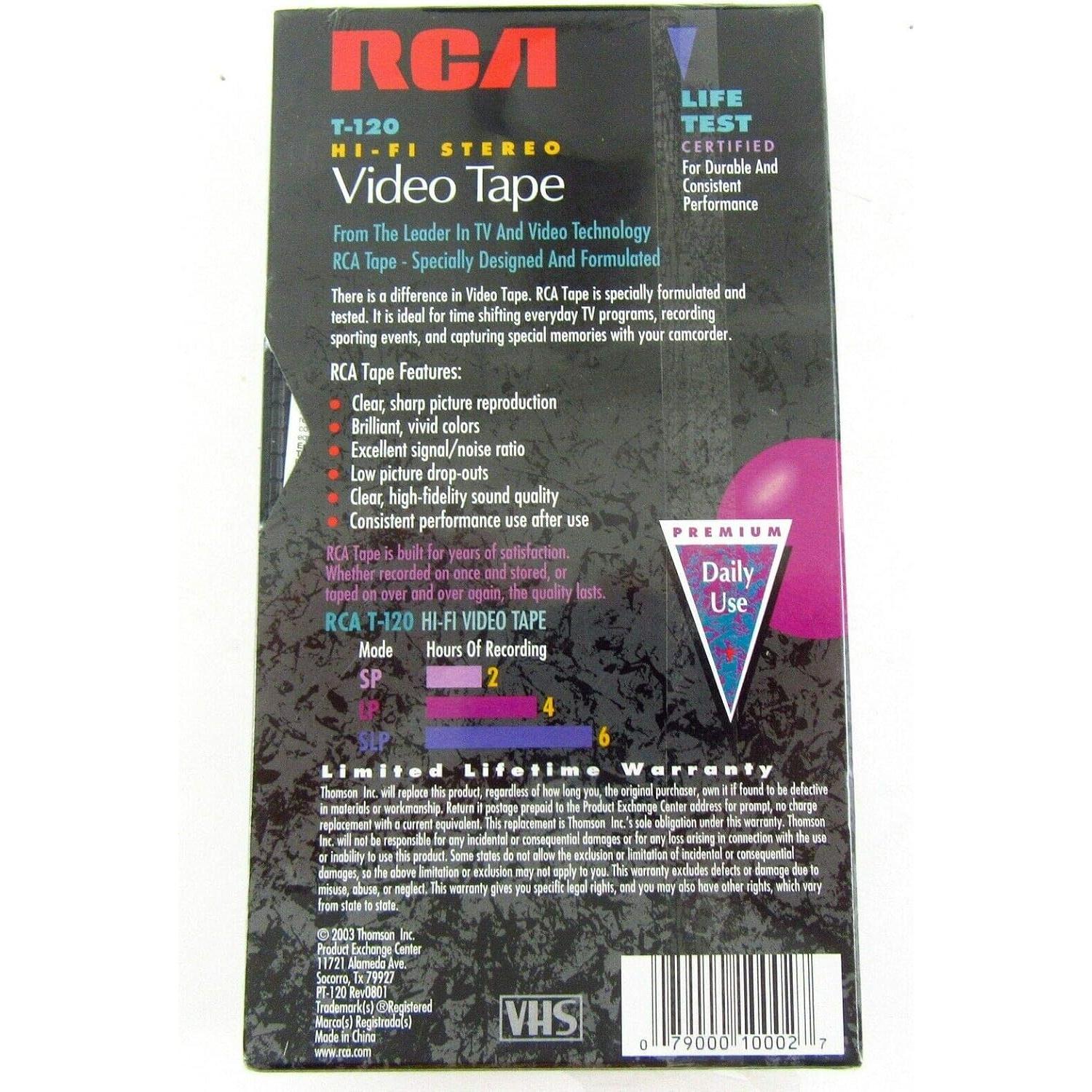 Cinta VHS RCA T-120H 120 Minutos Hi-Fi Estéreo