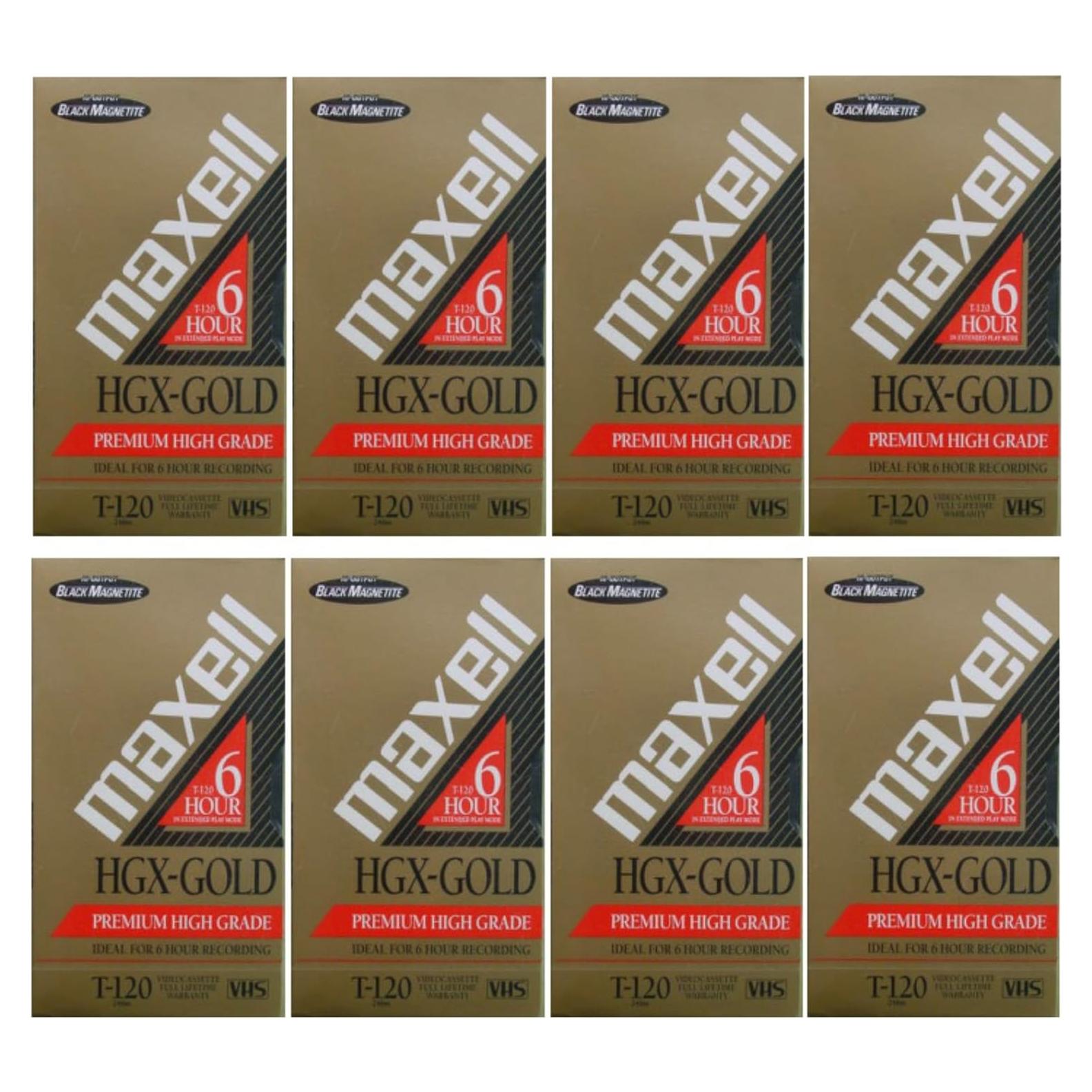 Cintas VHS Maxell HGX T-120 - Paquete de 9 unidades