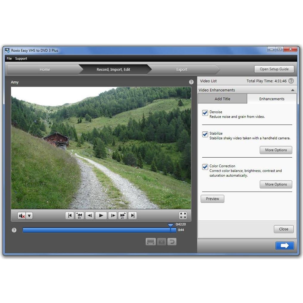 Dispositivo de captura de video USB 2.0 Corel Roxio Easy VHS a DVD 3 Plus