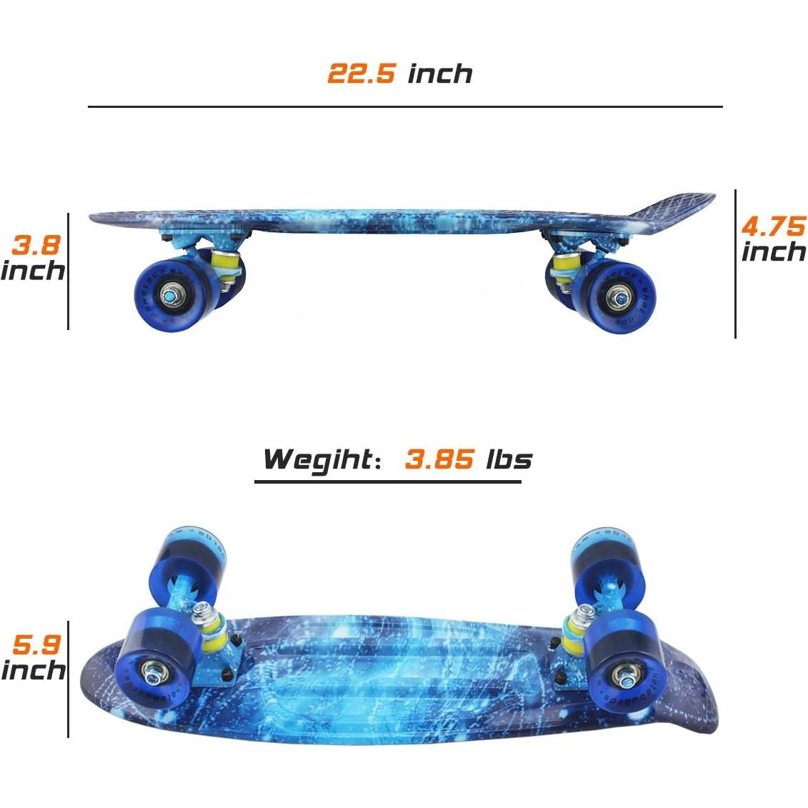 Skateboard Completo Meketec 22.5 cm para Niños y Principiantes