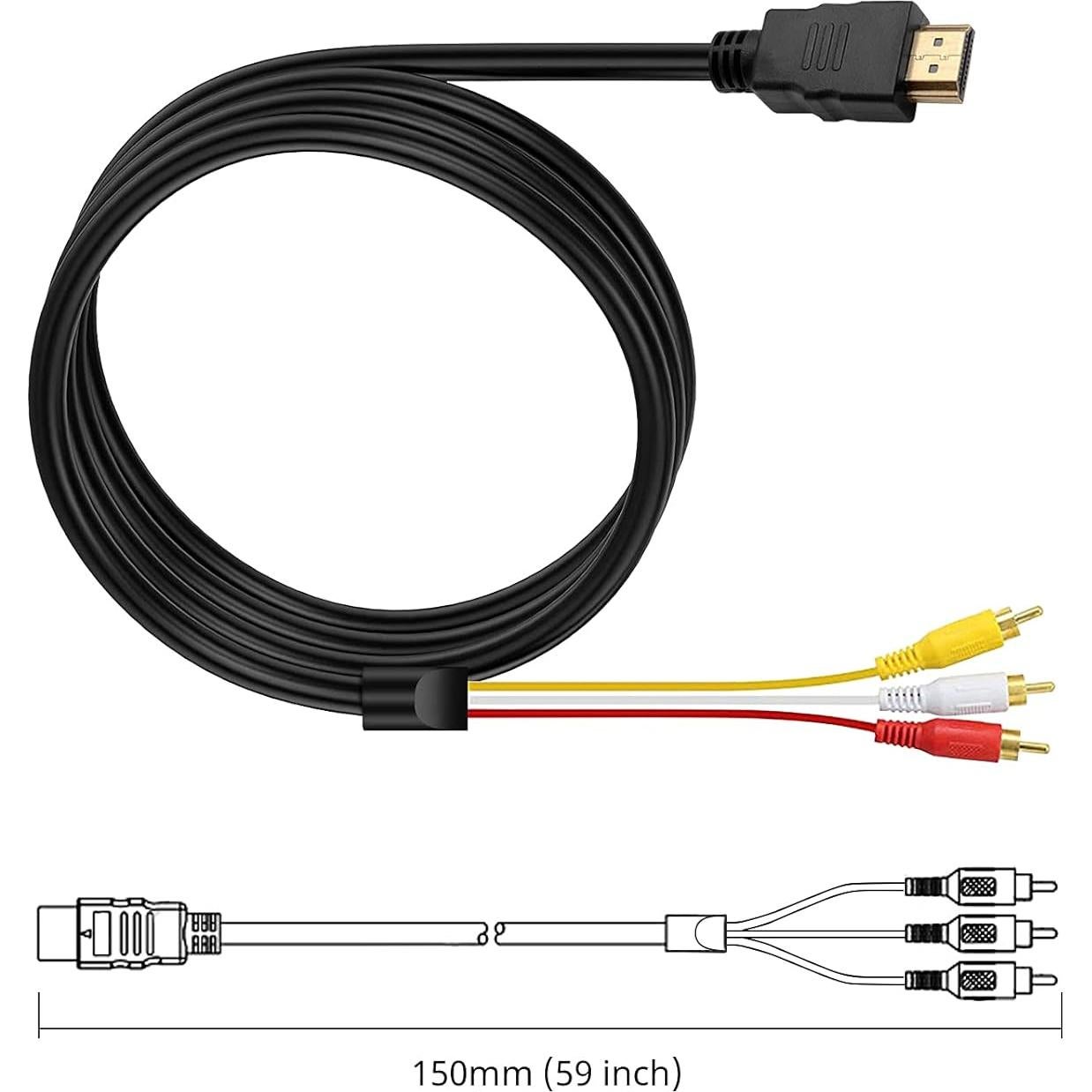 Cable HDMI a RCA Marmoin 1.52m Unidireccional 1080P