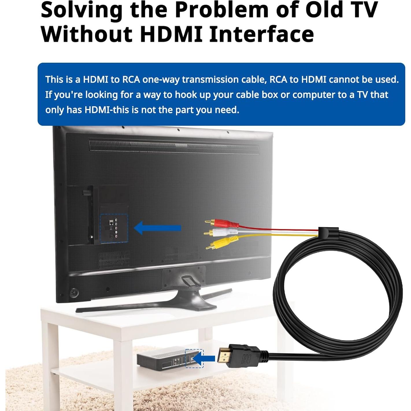 Cable HDMI a RCA Marmoin 1.52m Unidireccional 1080P