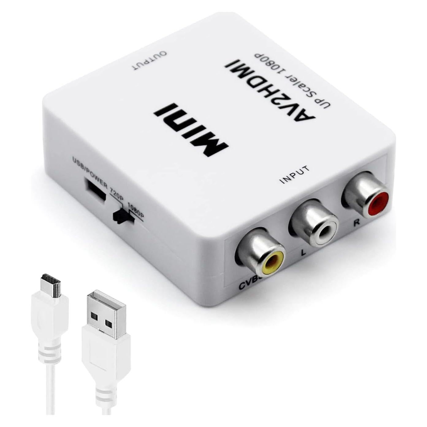 Convertidor RCA a HDMI Sorthol 1080P para PC y Consolas