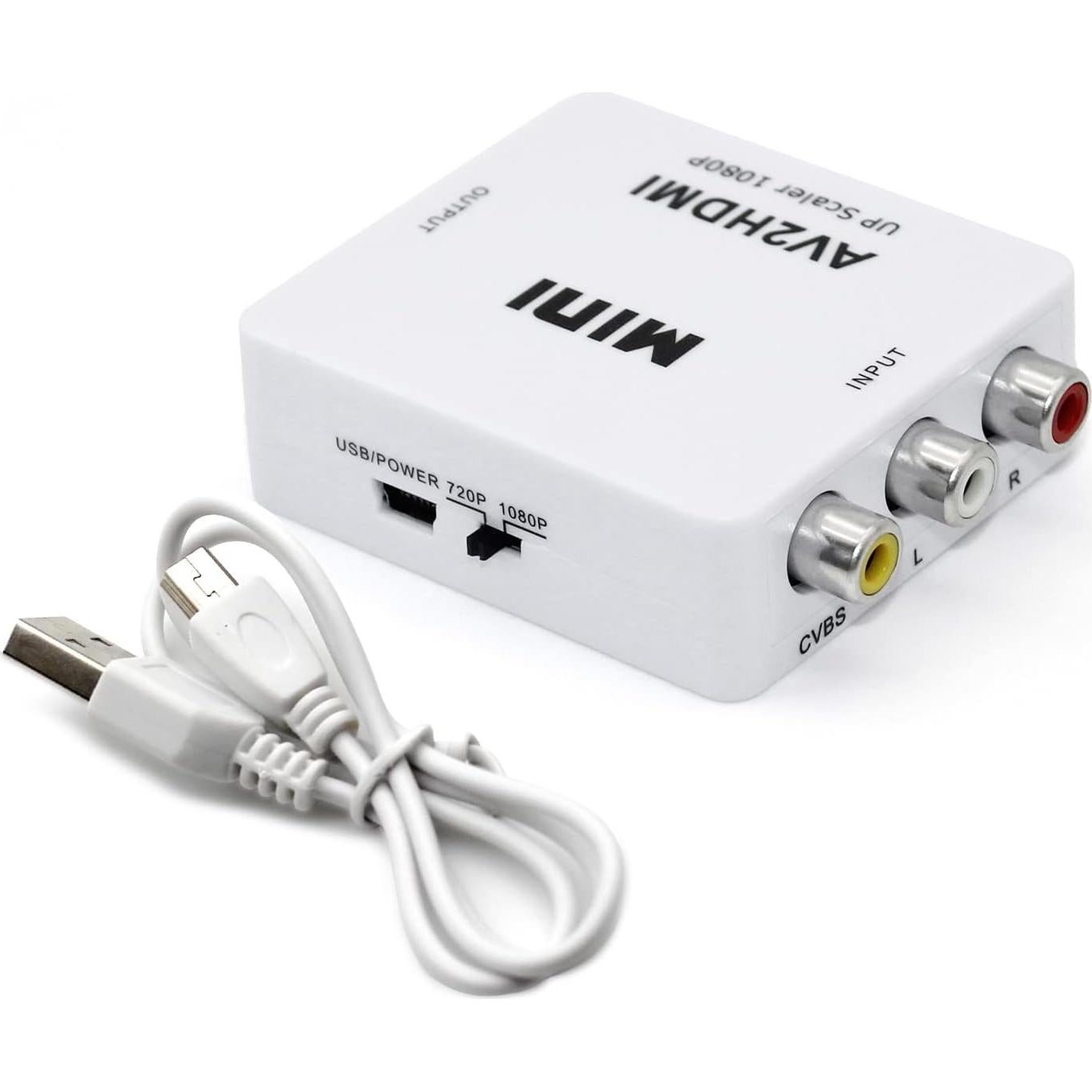 Convertidor RCA a HDMI Sorthol 1080P para PC y Consolas