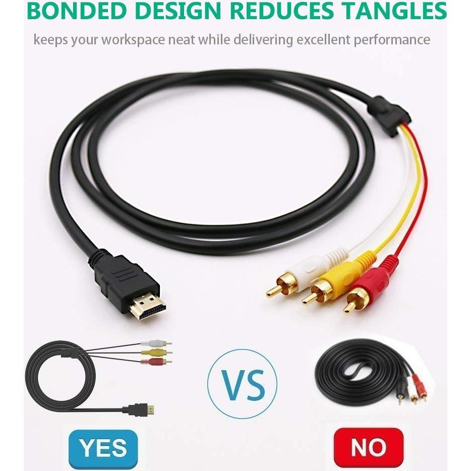 Cable HDMI a RCA 1.52m BERLAT 1080P Unidireccional Audio Video