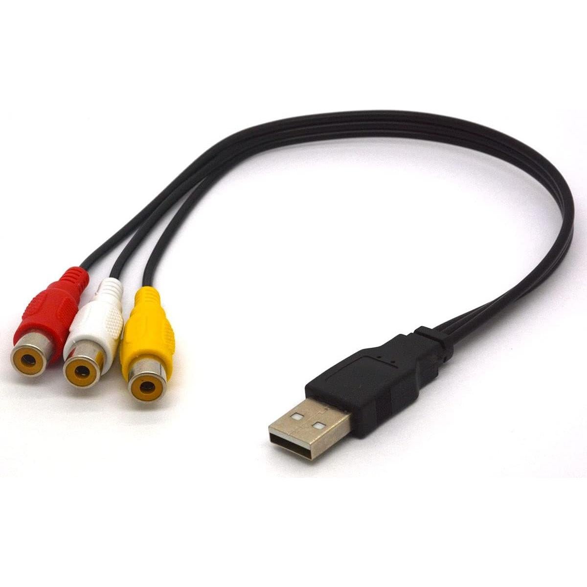 Cable USB 2.0 Macho a 3 RCA Hembra 30cm PIIHUSW