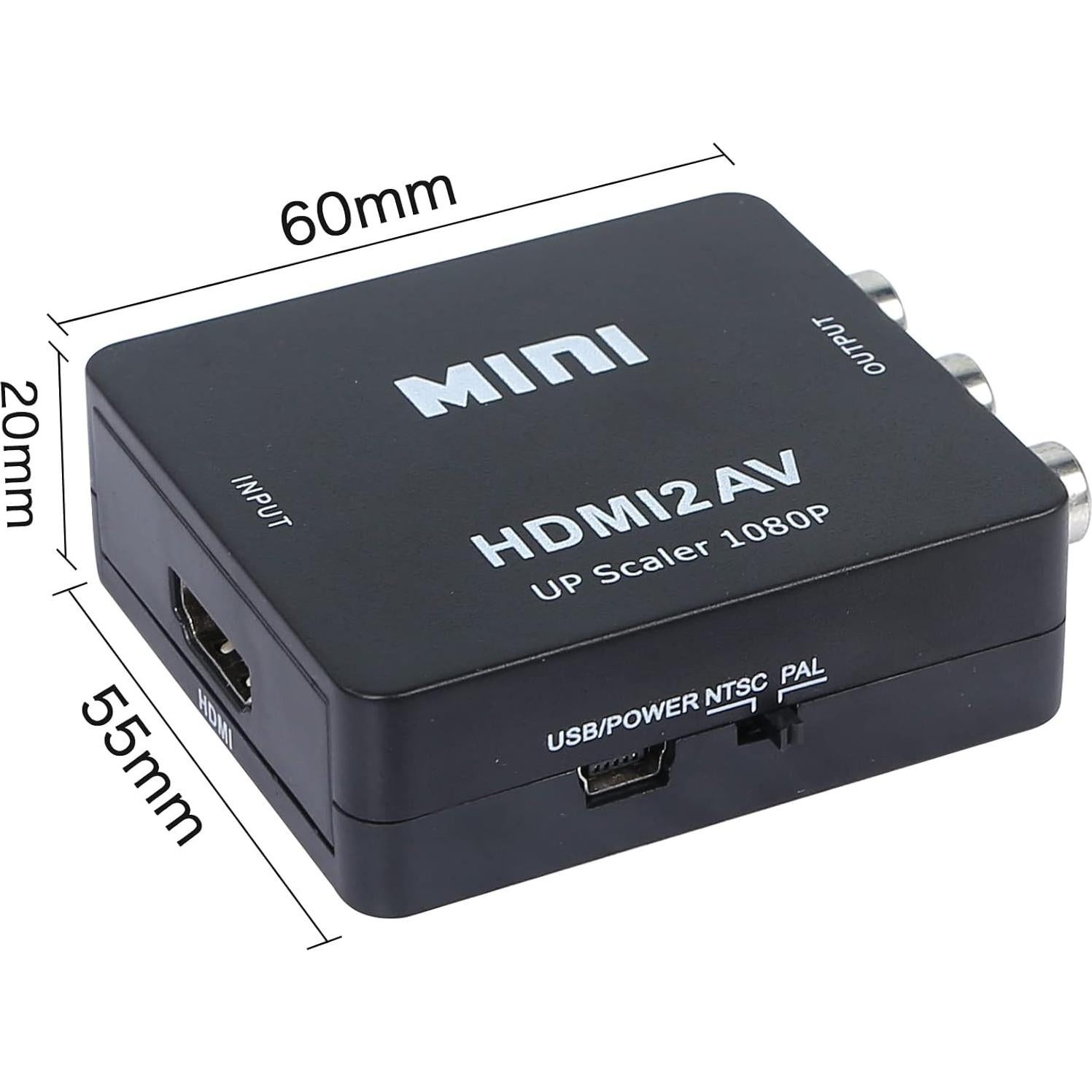 Adaptador HDMI a RCA YACSEJAO 1080P Plug and Play