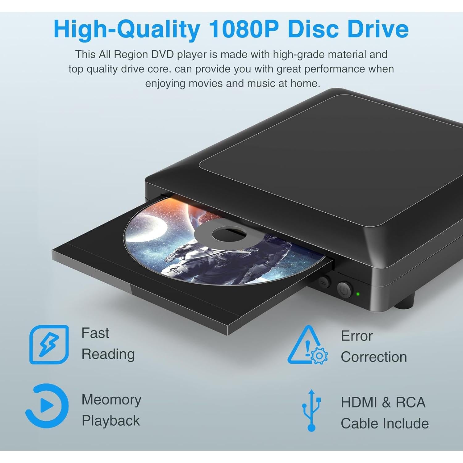 Reproductor de DVD HD Ceihoit Compacto 1080p HDMI USB