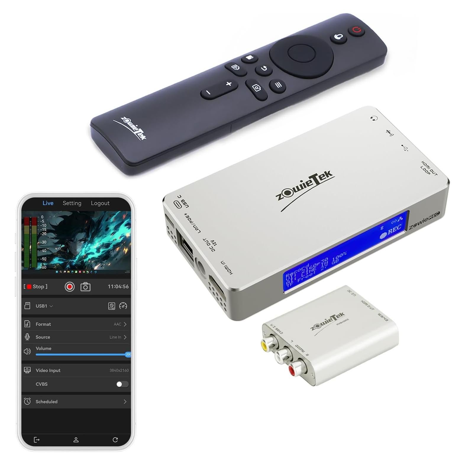 4K HDMI Video Recorder with Analog to Digital Converter, RCA/CVBS for VHS, VCR, DVR, DVD, Hi8, Mini DV, Camcorder, Cassette, Gaming Consoles, Easy to use, No PC Needed, AV to HDMI Adapter