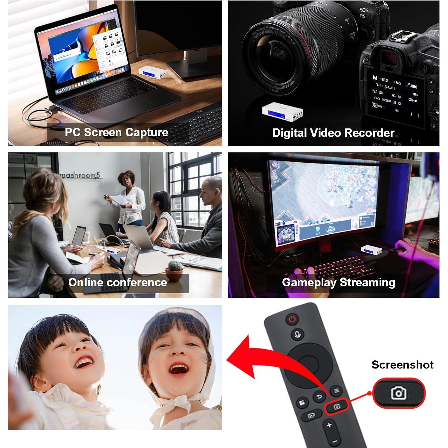 4K HDMI Video Recorder with Analog to Digital Converter, RCA/CVBS for VHS, VCR, DVR, DVD, Hi8, Mini DV, Camcorder, Cassette, Gaming Consoles, Easy to use, No PC Needed, AV to HDMI Adapter