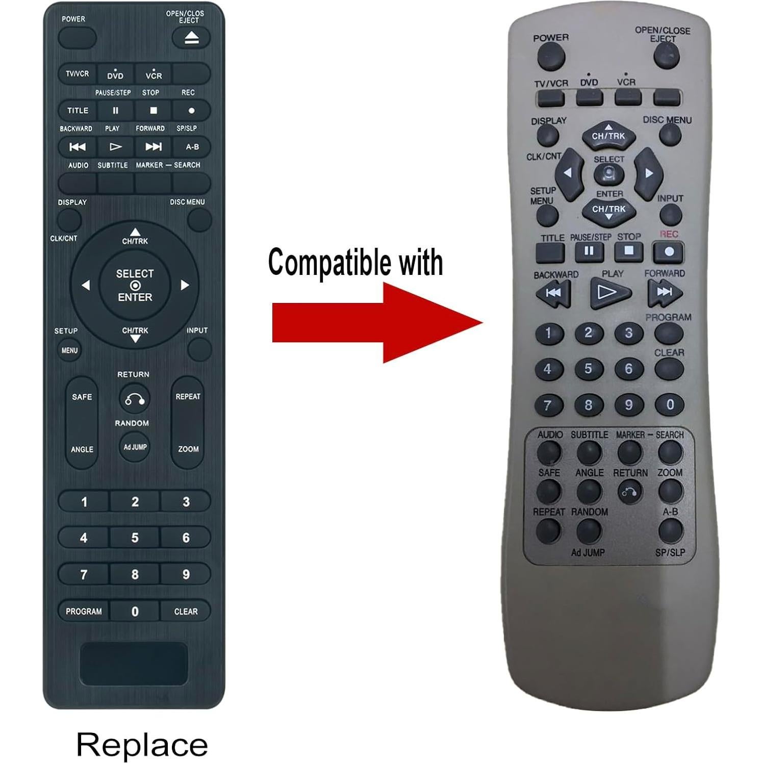 Control Remoto Reemplazo N108A para Sanyo DVD VCR Hi-Fi