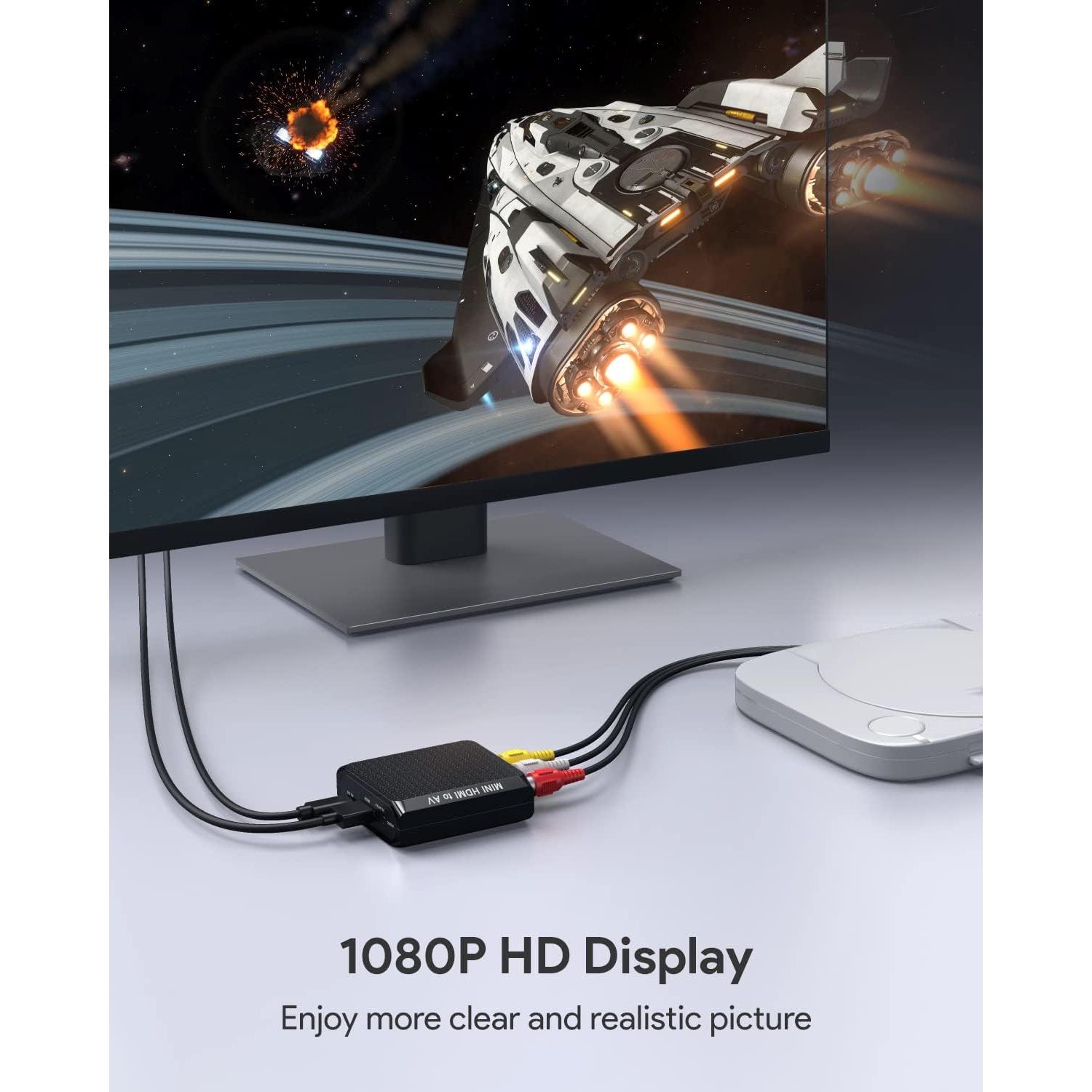 Convertidor RCA a HDMI WENTER 1080P para VCR y Consolas