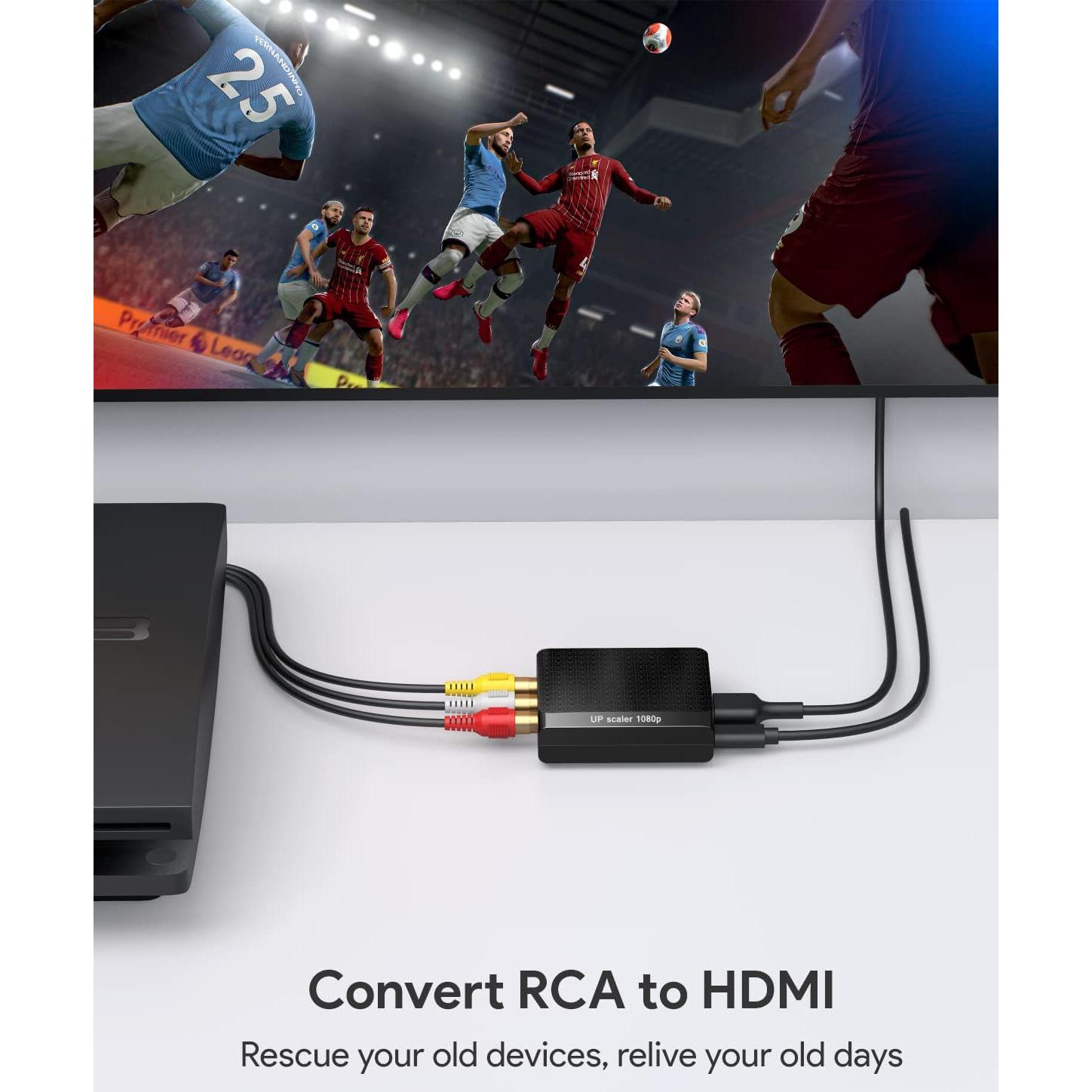 Convertidor RCA a HDMI WENTER 1080P para VCR y Consolas