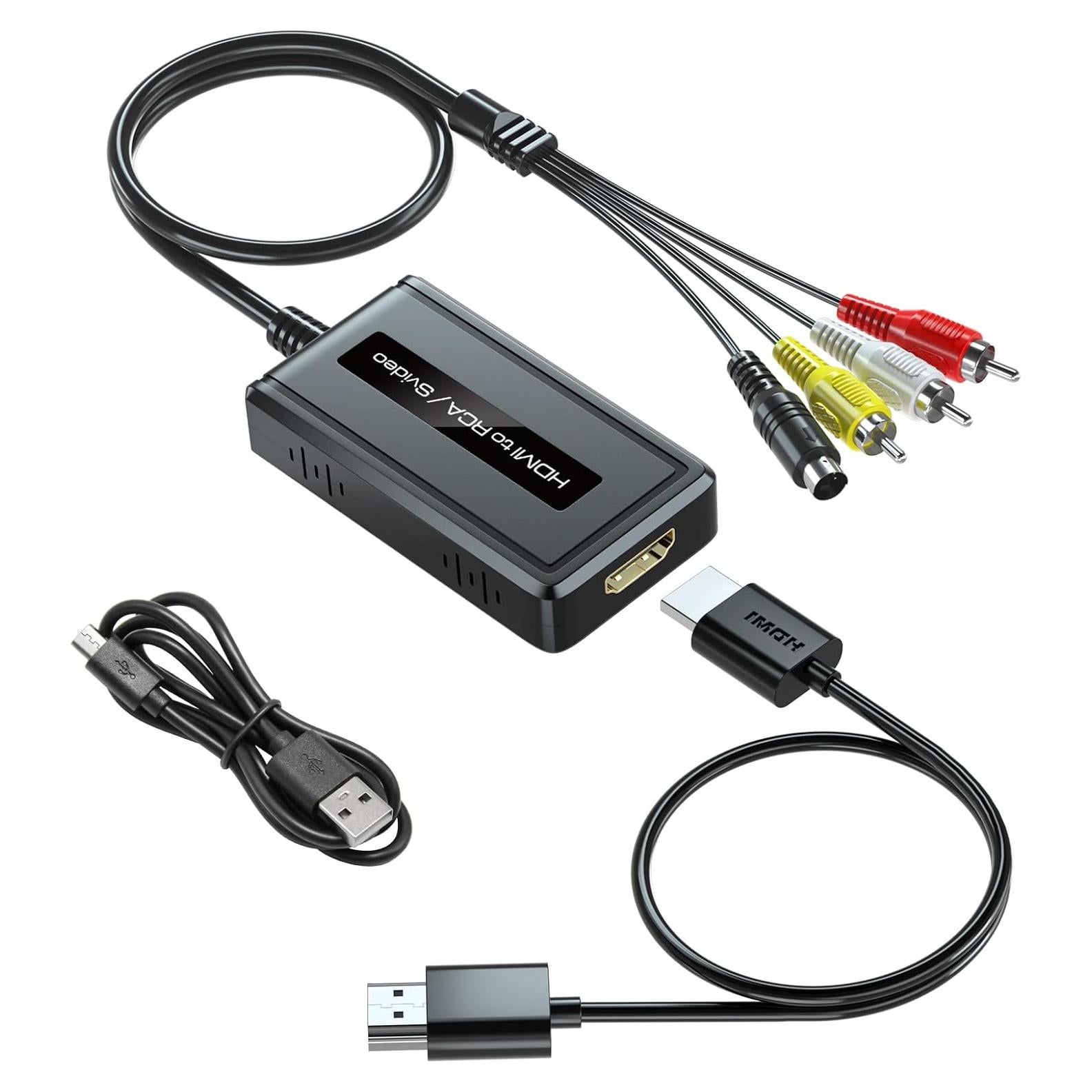 Convertidor HDMI a S-Video RCA 2 en 1 PARUIEN 1080P