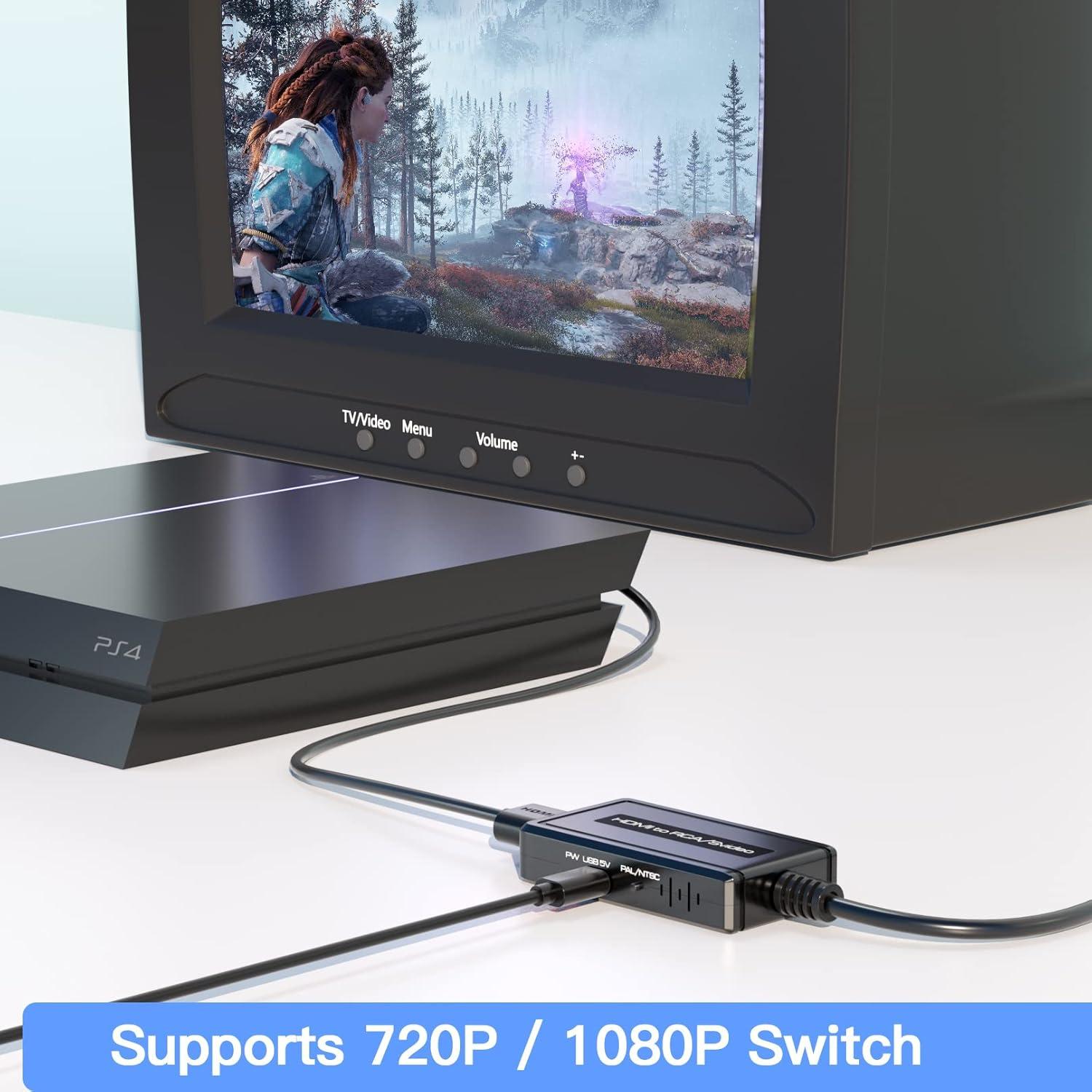 Convertidor HDMI a S-Video RCA 2 en 1 PARUIEN 1080P