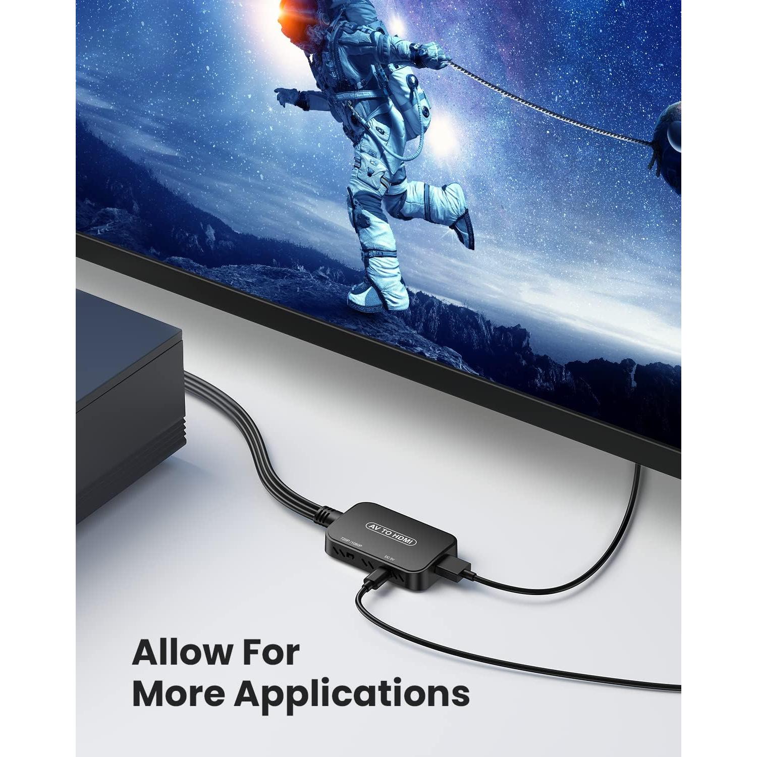 Convertidor RCA a HDMI Viagkiki 1080p con cables incluidos