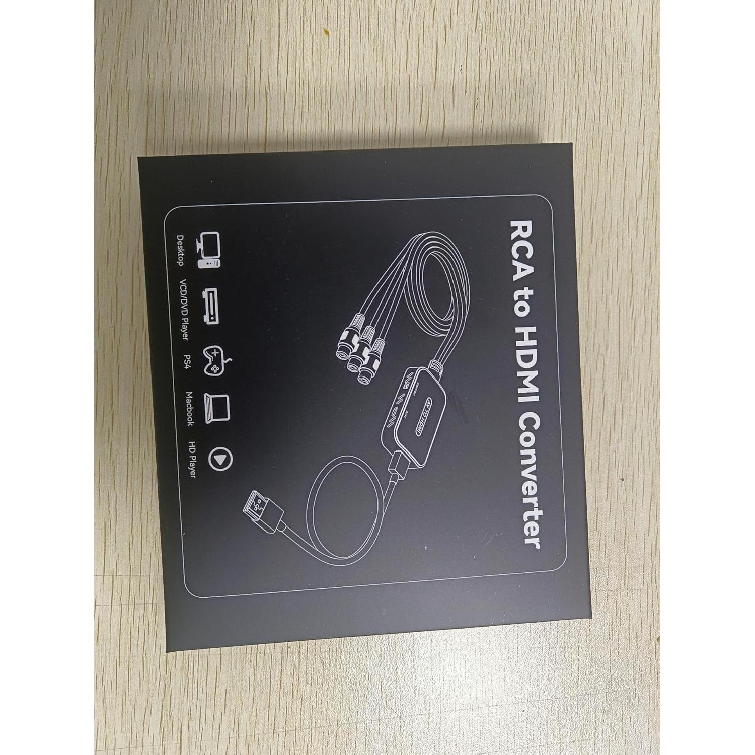 Convertidor RCA a HDMI Viagkiki 1080p con cables incluidos