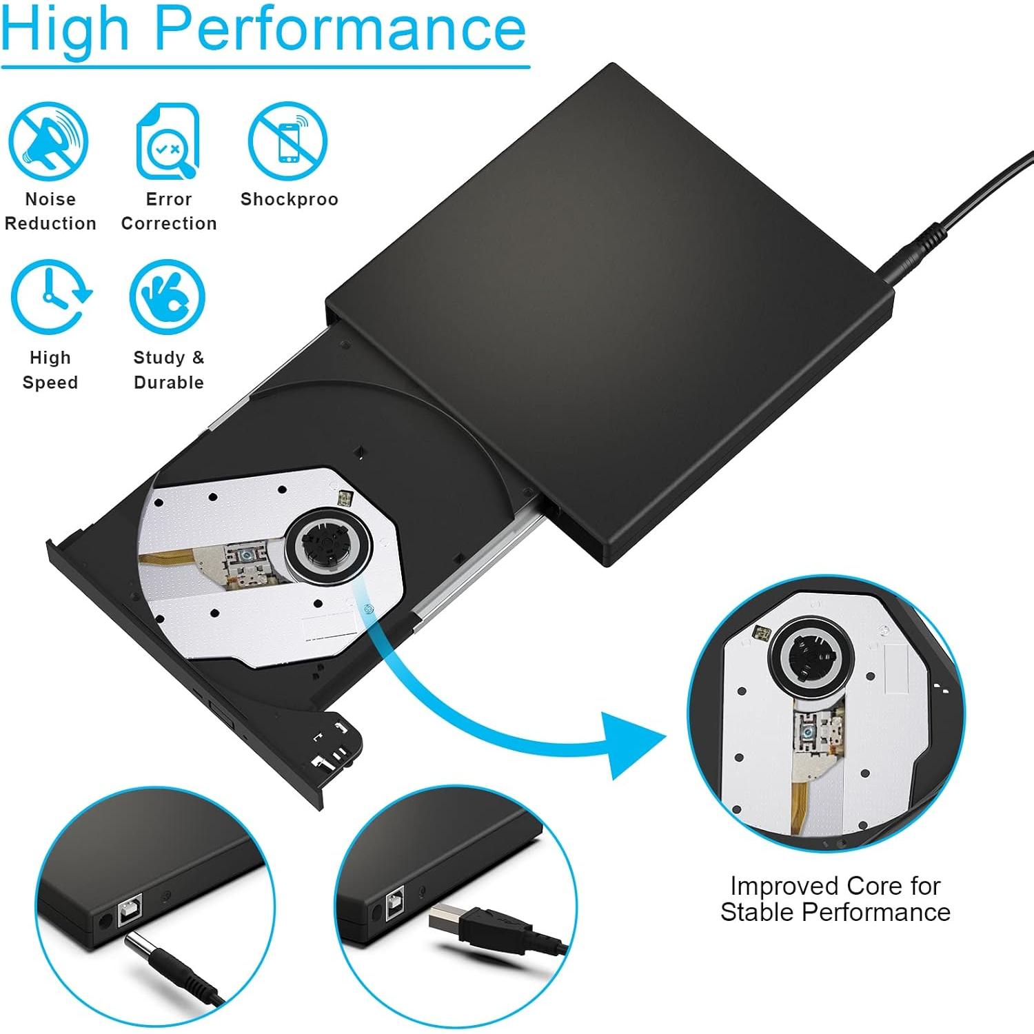 Unidad Externa CD/DVD Blingco GMCDDRIVE11 USB 2.0 Negra