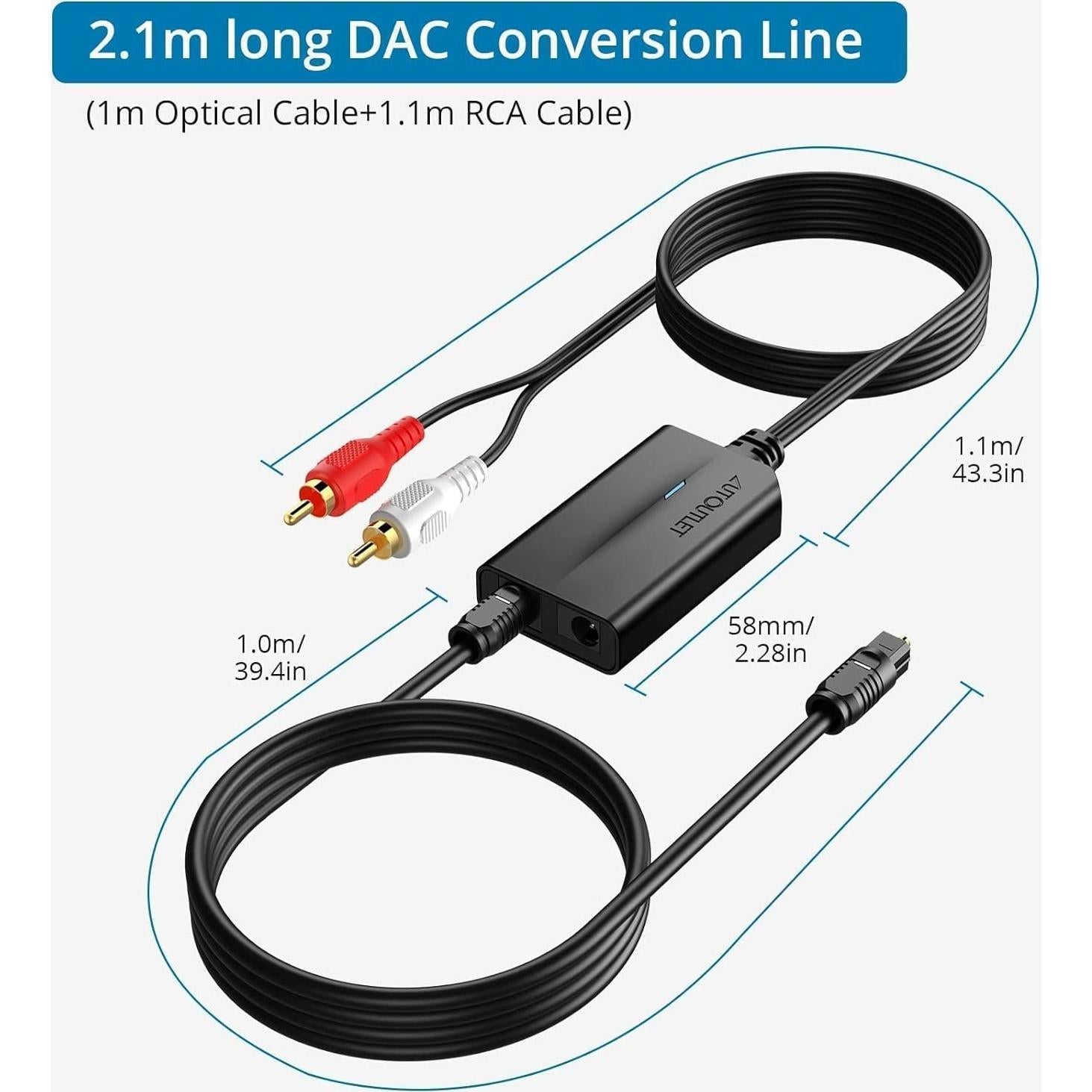 Convertidor de Audio Digital a Analógico AUTOUTLET DAC 192kHz