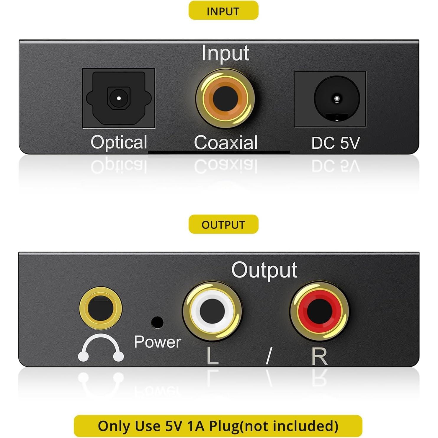Convertidor de Audio Digital a Analógico PROZOR DAC 192kHz RCA 3.5mm