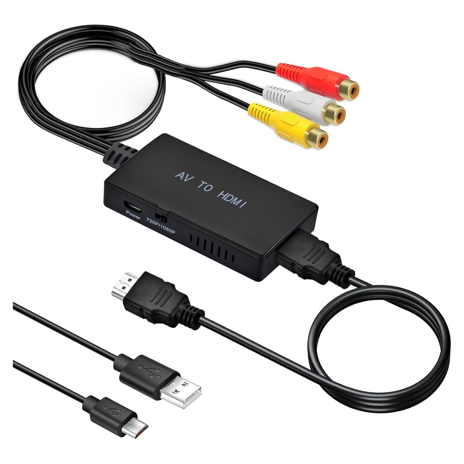 Convertidor RCA a HDMI Amtake AV-HD-X-2B 1080p con cables