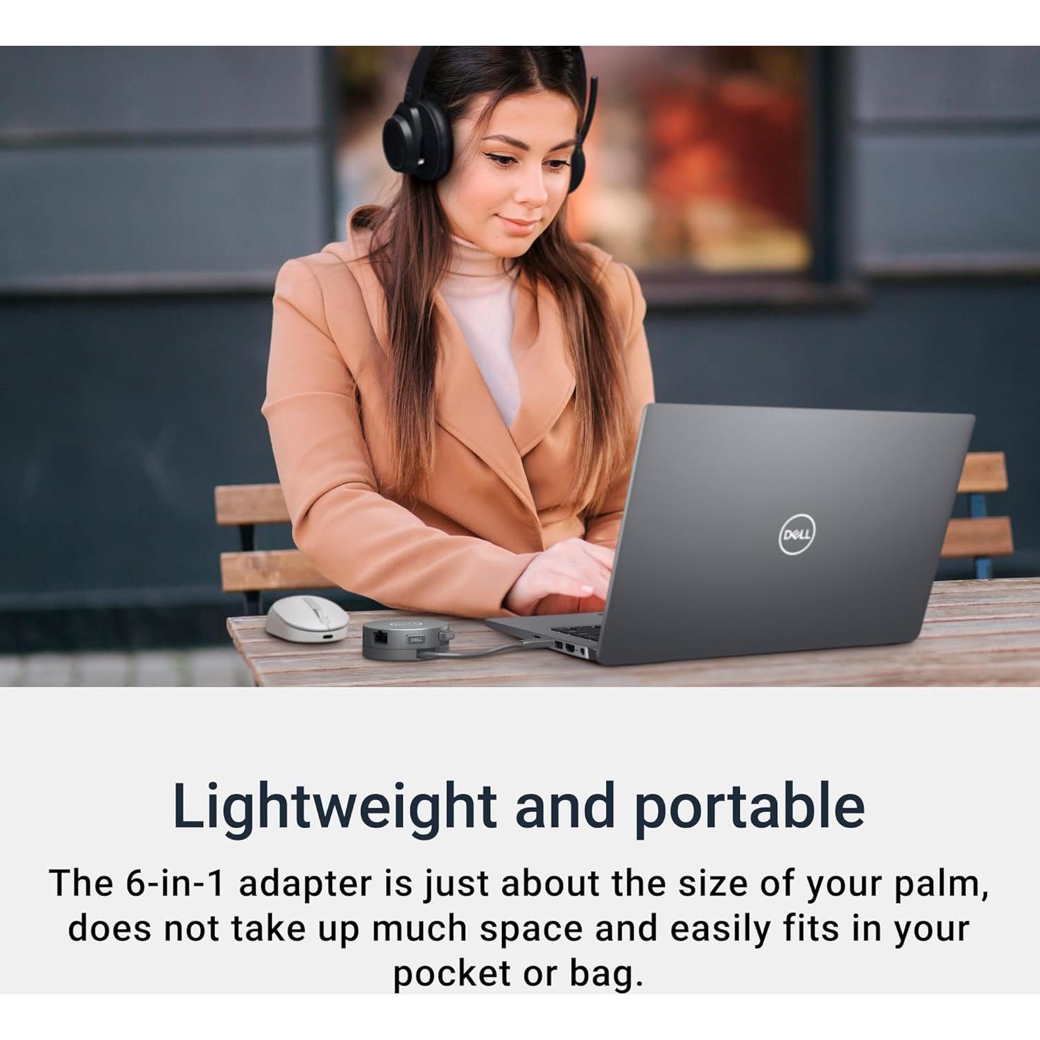 Adaptador Multiport USB-C Dell DA305 6-en-1 Gris