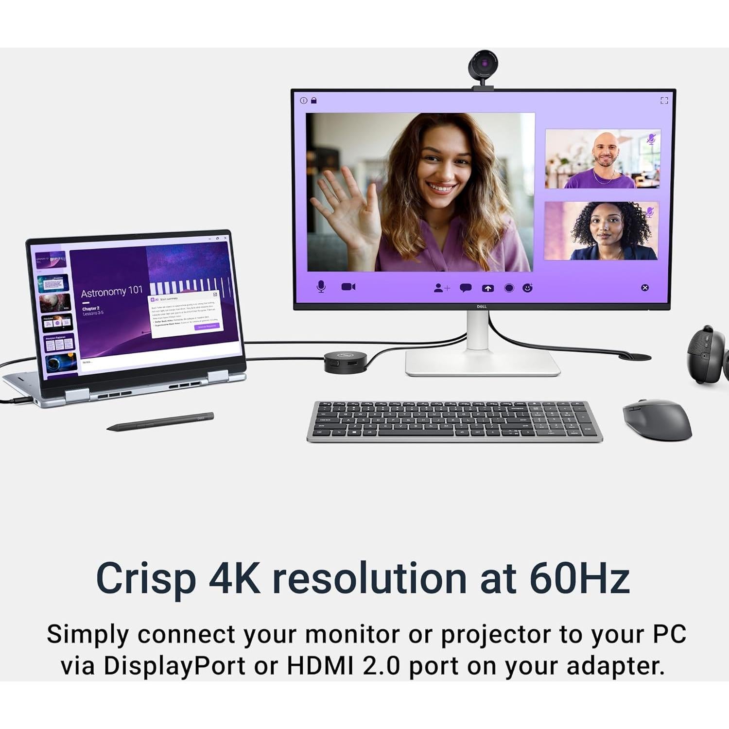 Adaptador Multiport USB-C Dell DA305 6-en-1 Gris