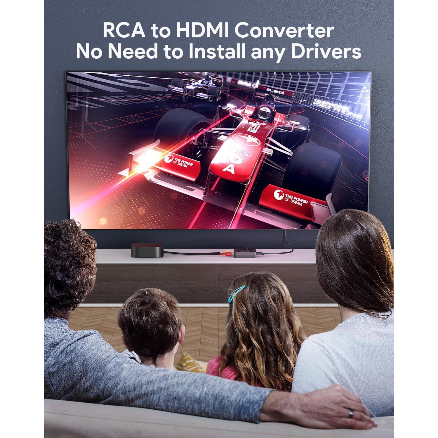 Convertidor RCA a HDMI ABLEWE AV2-12HD 1080P Negro