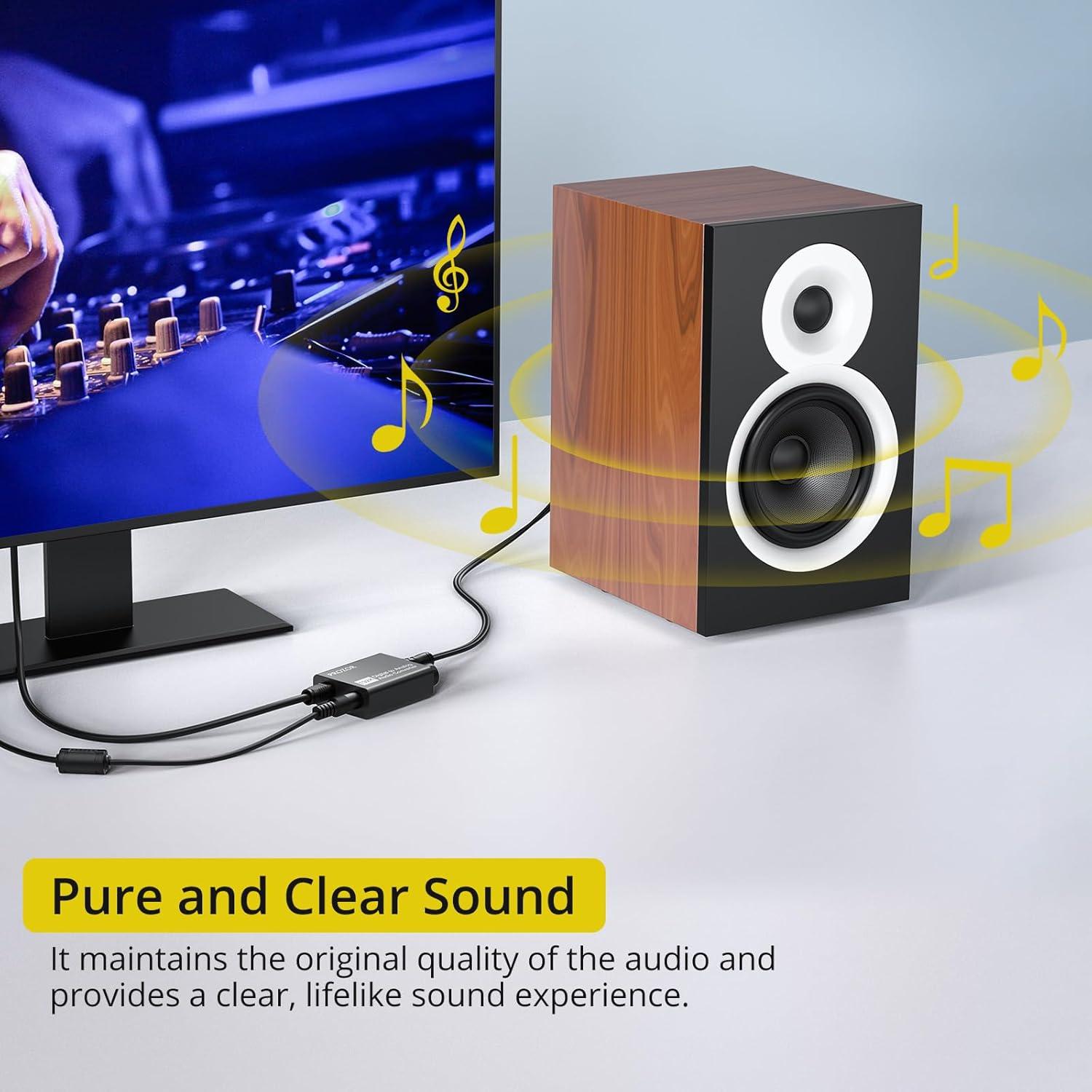 Convertidor de Audio Digital a Analógico PROZOR DAC 192kHz RCA 3.5mm