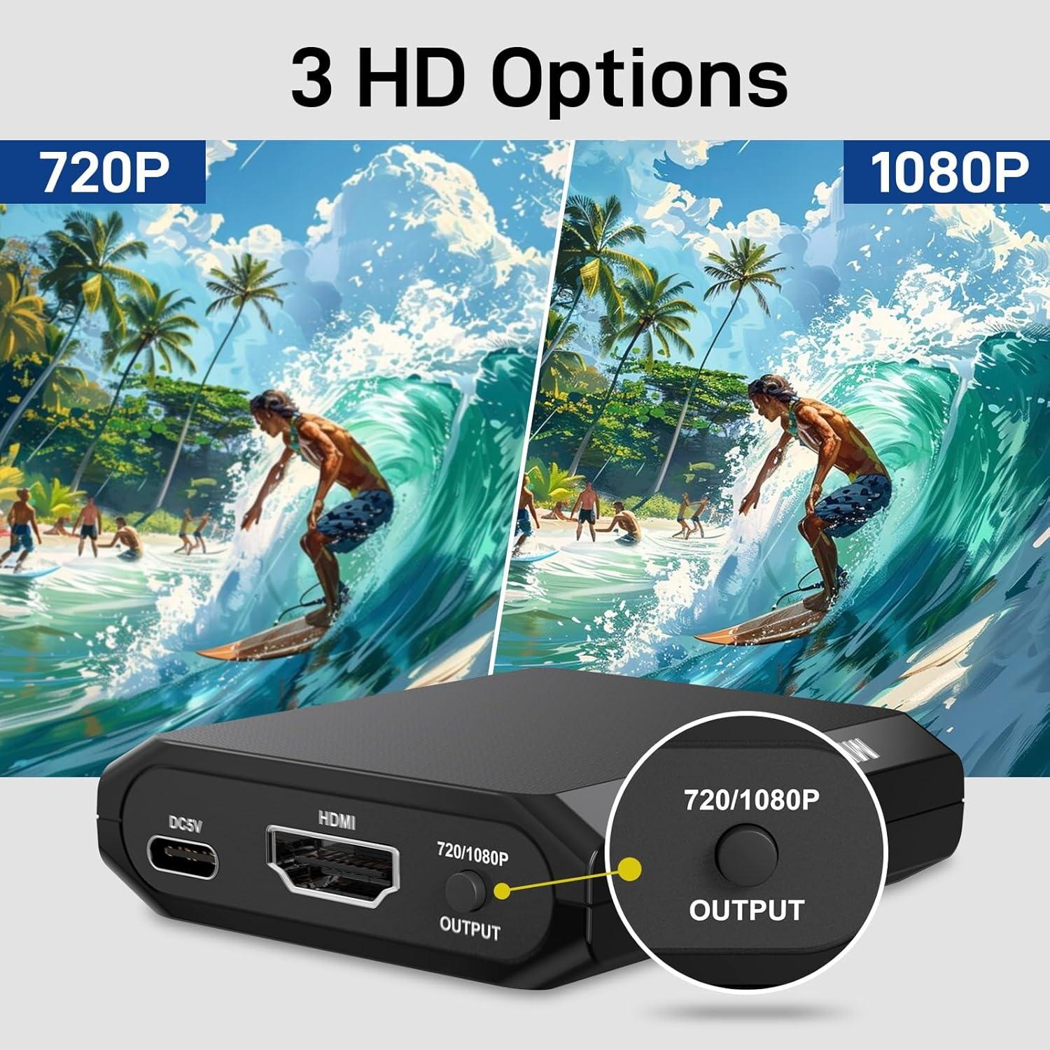 Convertidor HDMI a RCA DigitPro 1080P con Cable USB