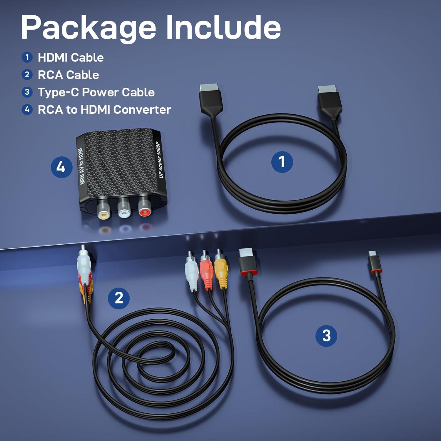Convertidor HDMI a RCA DigitPro 1080P con Cable USB