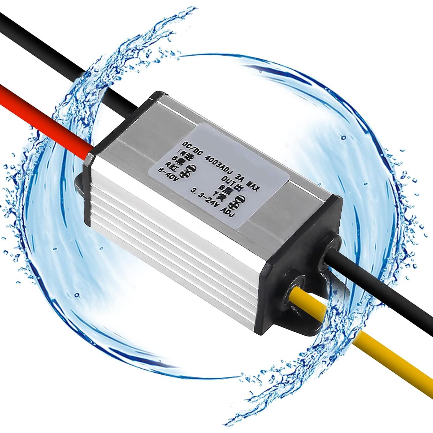 Convertidor DC-DC DORHEA 8-40V a 3-24V 3A a prueba de agua