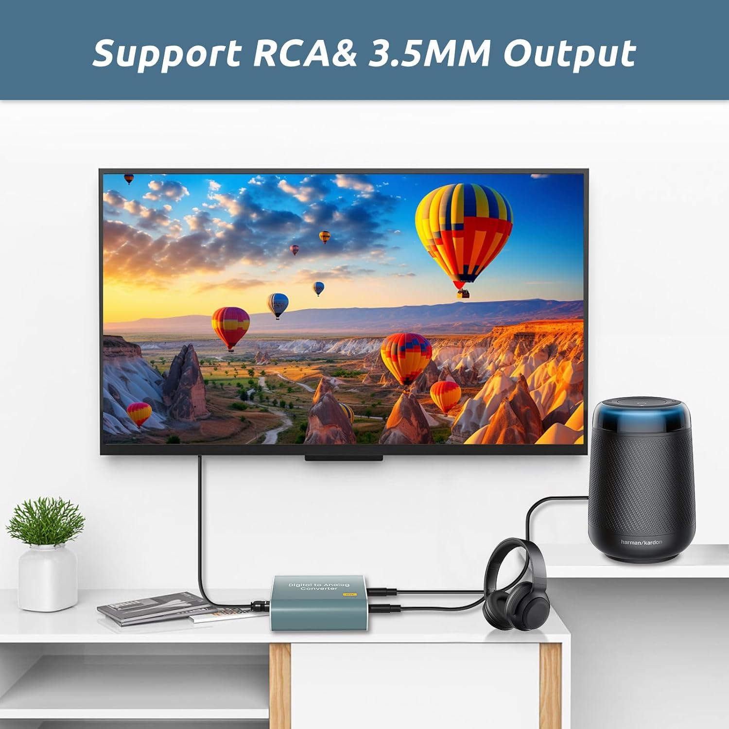 Convertidor de Audio DAC AMANKA 192kHz Óptico a RCA 2.1m