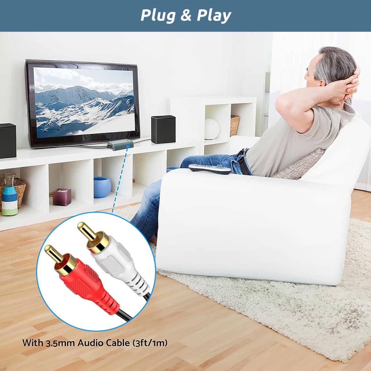 Convertidor de Audio DAC AMANKA 192kHz Óptico a RCA 2.1m