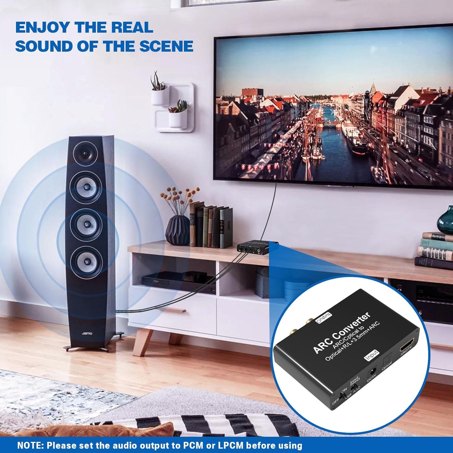 Convertidor de Audio HDMI ARC Tendak DAC 3.5mm y Óptico