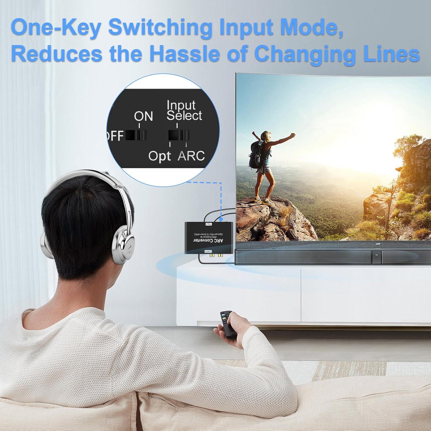 Convertidor de Audio HDMI ARC Tendak DAC 3.5mm y Óptico