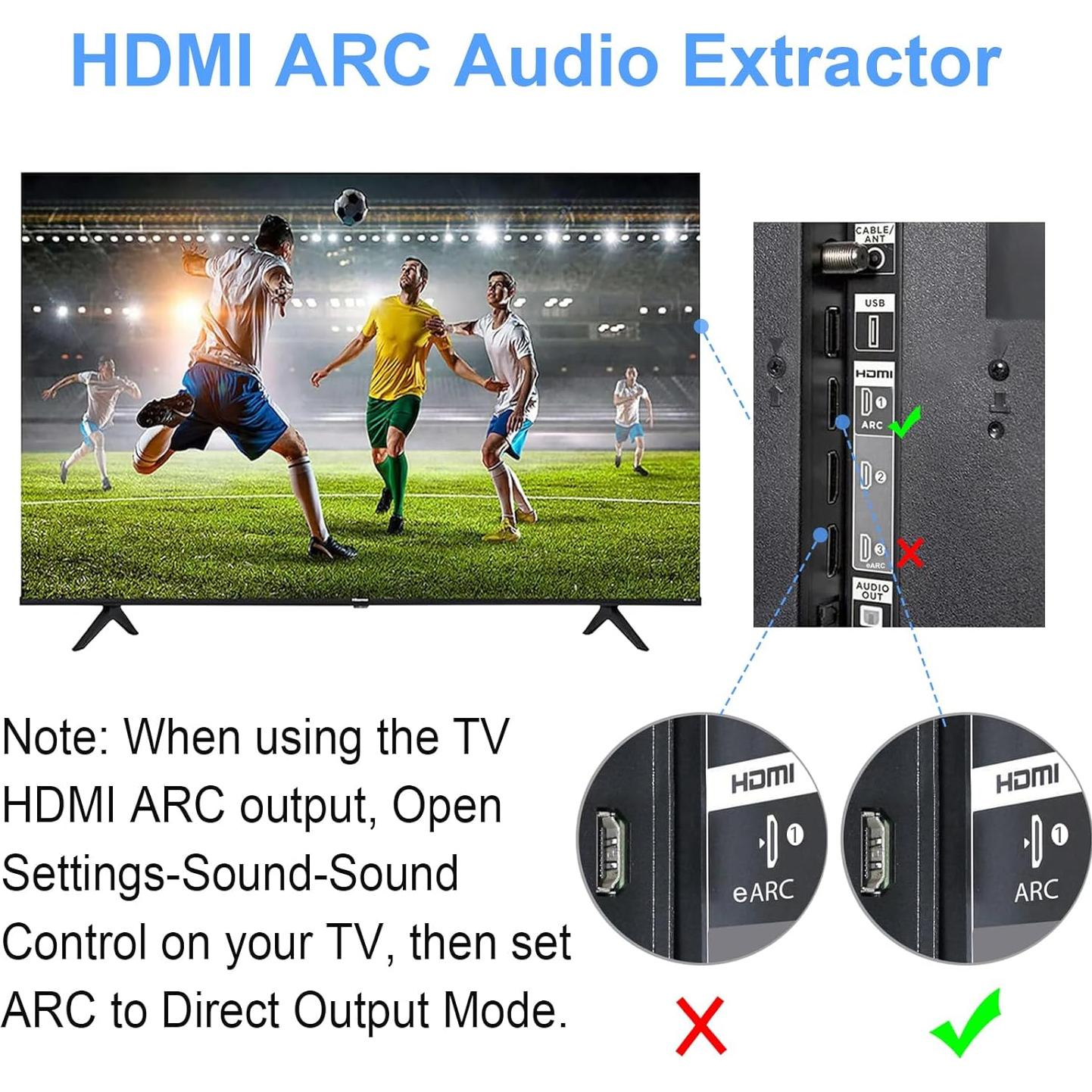 Convertidor de Audio HDMI ARC Tendak DAC 3.5mm y Óptico