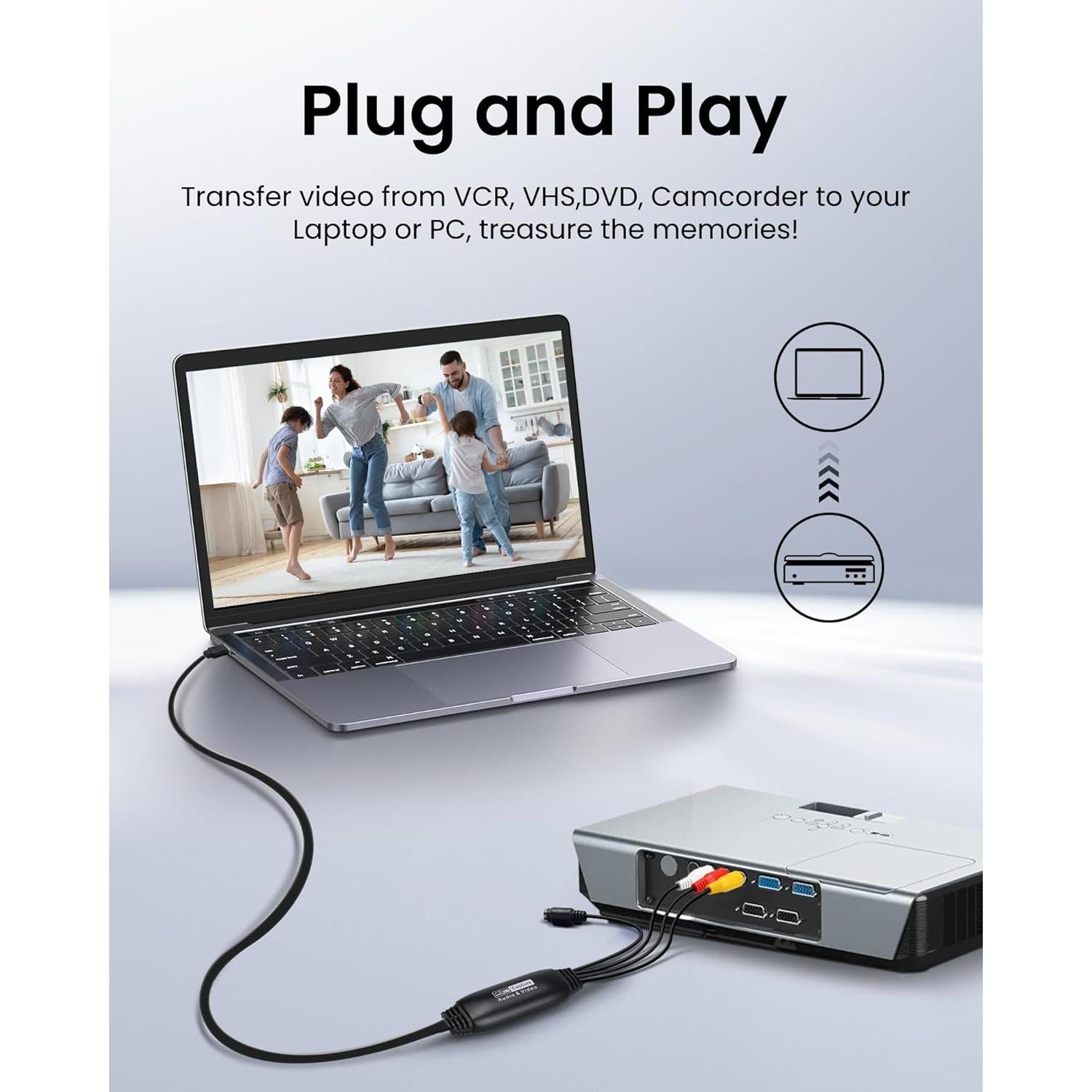 Convertidor de VHS a Digital avedio links USB 2.0 1080P