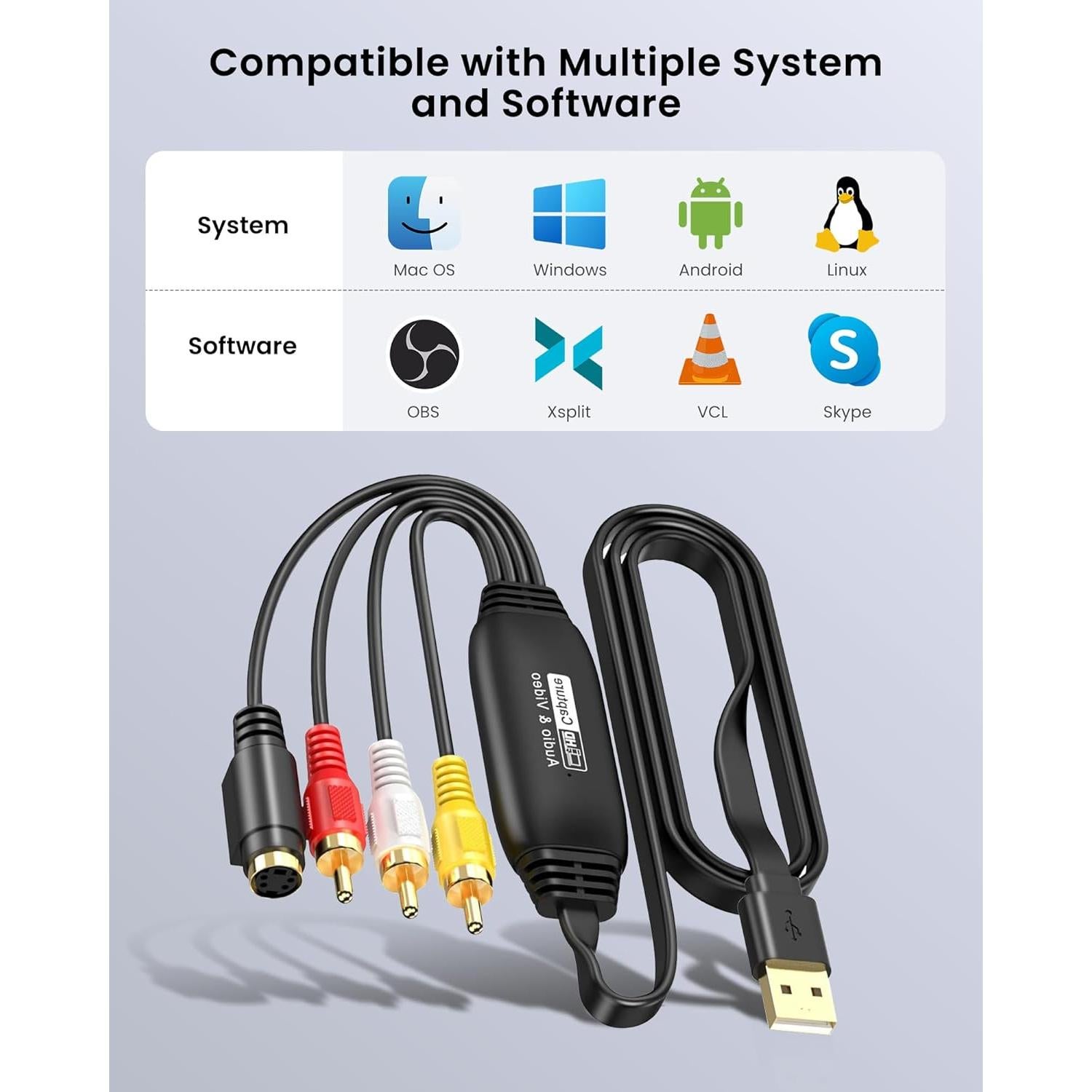 Convertidor de VHS a Digital avedio links USB 2.0 1080P